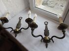 French A Pair Of Patina Gold Bronze Wall Light Sconces Nicely Antique 