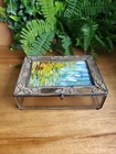 Vintage Glass Jewelry Trinket Box