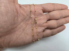 14k Yellow Gold Bead Rolo Chain Bracelet Anklet Diamond Cut 2mm Link 7  10 