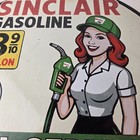 Vintage Sinclair Gasoline Sign - Full Service Gas Oil Pump Porcelain Sign