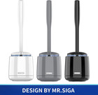 Toilet Bowl Brush And Holder  Sturdy Long Handle  Black  1 Pack