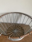 Vintage Primitive Woven Twist Wire Egg Vegetable Gathering Basket W  Handle