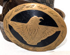 Vintage Brass black Eagle Belt Buckle With Leather Belt