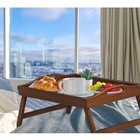 2 Pack Bed Tray Table Breakfast Trays Serving Tray Bamboo Bed Laptap With Flo