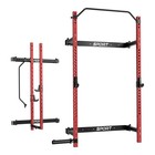 Foldable Squat Rack 1000 Lbs Space-saving With Pull Up Bar   J Hook   Landmine