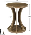 Round Side Table Modern End Table Accent Table With Curved Frame For Living Room