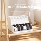 White 12 Grid Belt Organizer Rack Tie Storage Holder Display Closet Drawer