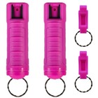  2 Pack Police Magnum Pepper Spray  5oz Hot Pink Molded Keychain Qr Self Defense