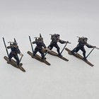 Vintage Ski Trooper Soldiers Lead Figures Lot 4 Barclay Manoil Style Wwii Solid