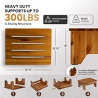 9-inch Acacia Wood One Step Stool For Adults 300 Lbs Heavy Duty For Bed