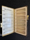 Vtg  Mid Century 7 Day Weekly Pill Box 1960s 1970s Gold Tone Enamel Floral