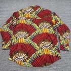 Vtg Roper Mens Xl Western Cowboy Native Headdress Feathers Long Sleeve Button Up