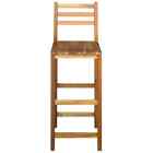 Vidaxl 2x Solid Wood Bar Chair Indoor Outdoor High Stool Bistro Pub Restaurant