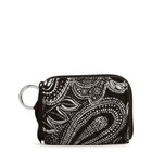 Vera Bradley Rfid Petite Zip Around Wallet Stellar Paisley Nwt Black White