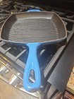 Lodge 10  Cast Iron Square Grill Pan Blue And Black
