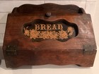 Vintage Oak Bread Box With Glass Window