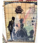 Vintage Reverse Glass Silhouette Art Set Of 2 Victorian Scenes 6x8 Framed