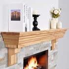 Wood Fireplace Mantel With Corbels - 54 Inch Rustic 54x8x12 5inch Ivory-corbel