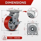 5 x2  Industrial Casters Set Of 4 For Platform Truck  Brake