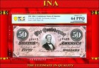  50 Confederate 1864 Us Civil-war T-66 Pf-2 Cr-496 Pcgs 64 Ppq Second Finest 4 1
