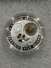 2014 Niue Good Luck  999 Silver Coin W  Gold Four-leaf Clover Inside     Rare