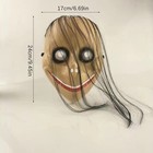 Halloween Horror Long Hair Ghost Mask V-shaped Mouth Scary Cosplay Costume Pro
