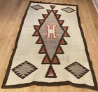 Antique Navajo Trading Post Rug Ganado Western Reservation 1915 Native American
