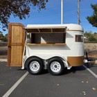 Vintage Food Trailer Coffee Concession Cart Double Axle Mobile Kitchen