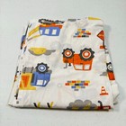 Bacati Ikea Crib Sheet Flat Trucks 100  Cotton Modern Blue Kids Construction C