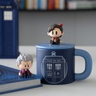 Doctor Who 15th Doctor Tardis Police Box Mug W  Figure - Ceramic Coffee Cup Gift