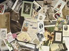 Ephemera Lot Photos Postcards Rppc Prayer Cards Stereo View Trade Antique 36 Pc