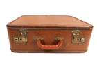 Antique Luggage Suitcase 17x12x6 Brown Texture Bakelite Handle