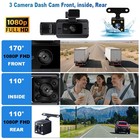 3ch Lens Dash Cam 1080p Wifi Car Camera Night Vision G-sensor Dvr Recorder 64gb