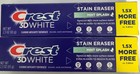 Set Of 2 Crest 3d White Stain Eraser Mint Splash Fluoride Toothpaste 2 3oz