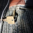 Vintage Canvas Locking Bank Bag Numbered - Gray Zipper With Two Keys