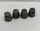 Vintage Lot Of 4  Pewter Thimble Sea Turtle  Penguin  Unicorns  Dragon