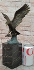 Signed American Bald Eagle Bronze Sculpture Statue Figurine Figure Art Deco Gift