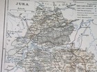 1887 Antique Original Map Of Department Of Jura Lons-le-saunier   France