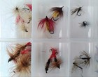 40 Assorted Vintage Fishing Flies Feather Nymph Dry Wet Tail Spinner Treble Hook