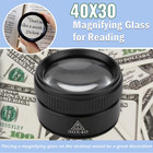 30x 40x Magnifying Glass Magnifier Lens Optics Loupes For Jeweler Coins Stamps