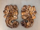 pair Of Antique French Embossed Metal Decorative Ornaments From A Chateau