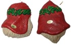 Vintage Santa Face Blow Mold Christmas Ornament 6    Set Of 2