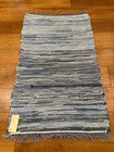 Woven Upcycled Denim Rag Rug Runner New 43  X 25 5 