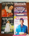 Lot 10 Sewing Magazines W  Patterns Lot  30 Threads  Sew Beautiful  Simplicity