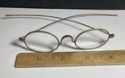 Pair Of Old Antique Straight Arm Wire Rim Eyglasses Glasses Specticles Goldtone 