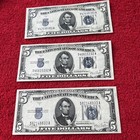 1934 Five Dollar   5  Silver Certificate About Uncirculated Bill     1 Note     Au