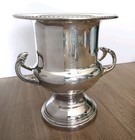 Vintage Silver Plate Trophy Double Handle Ice Wine Vase Champagne Bucket