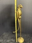 Vintage 18 5    Solid Brass Parrot On Stand