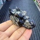 2 5  Natural Blue Mountain Stone Dragon Head Quartz Crystal Carved Reiki Healing