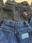 Vtg 80   s Girls Sz 12 Slim Chic Denim Mom Jeans High Waisted Dark   Black Wash